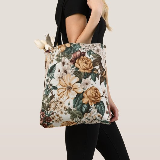  ivoorbloemen, veelkleurige Rozen Tote Bag (Dichtbij)
