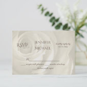 ivoorbloemige, elegante bruiloft RSVP Kaartje (Staand voorkant)