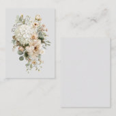 Ivoorbloemstukken Sticker – Elegante Bloemen Notitiekaartje (Voorkant / Achterkant)