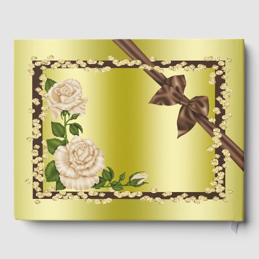 Ivoorbloesem, bogen en diamanten 100e verjaardag gastenboek (Achterkant)