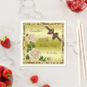 Ivoorbloesem, bogen en diamanten 100th servet (Insitu)