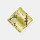 Ivoorbloesem, bogen en diamanten 100th servet (Hoek)