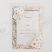 Ivoorbloesem romantische bloemenbruiloft kaart (Voorkant / Achterkant)