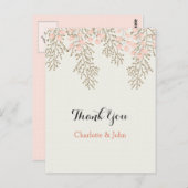 ivoorblush gouden bloemen Bedankt voor je reactie Briefkaart (Voorkant / Achterkant)