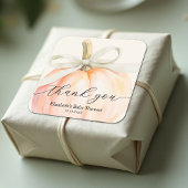 Ivoorboog Kleine Pompoen Baby Shower Vierkante Sticker
