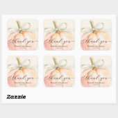 Ivoorboog Kleine Pompoen Baby Shower Vierkante Sticker (Vel)