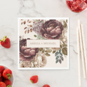 Ivoorbordeaux bloemen herfst winterbruiloft servet (Insitu)