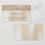 Ivoorborstel Parelroze Goud Glitter Sequin Visitekaartje (Voorkant / Achterkant)