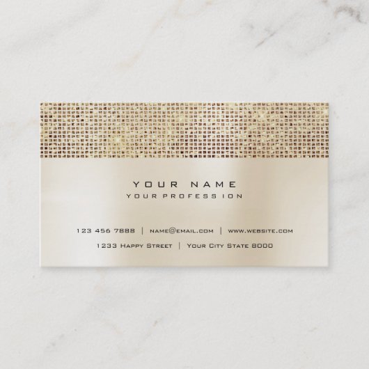 Ivoorborstel Parelroze Goud Glitter Sequin Visitekaartje (Voorkant)