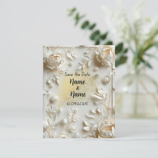 Ivoorbruiloftsuitnodiging (Staand voorkant)