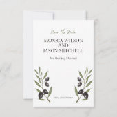 Ivoorbruiloftsuitnodiging met eenvoudige zwarte pr kaart (Achterkant)