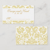 Ivoorcrème  Damask Wedding Place Cards Plaatskaartje (Voorkant / Achterkant)