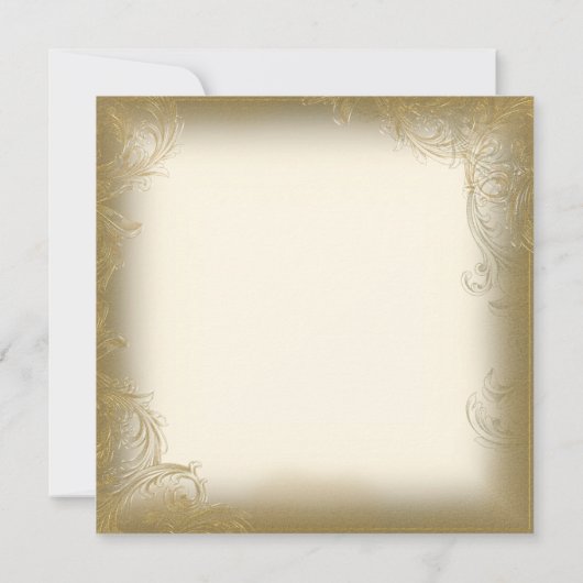 Ivoorcrème en gouden glitter vrouwen verjaardagsfe kaart (Achterkant)