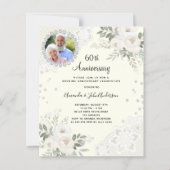 Ivoordiamanten bloemen 60ste huwelijksuitnodiging (Voorkant)