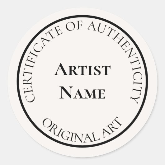 ivoorechtheidscertificaat ronde sticker (Voorkant)