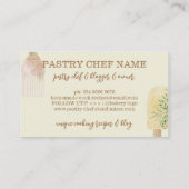 Ivoorgeel gebak eucalyptus leaf lepel visitekaartje (Achterkant)