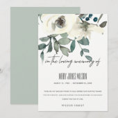 IVOORGESCHIEDENMEMORIAAL ROOS VAN IRIE WITTE GROEN BEDANKKAART (Voorkant / Achterkant)