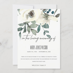 IVOORGESCHIEDENMEMORIAAL ROOS VAN IRIE WITTE GROEN BEDANKKAART