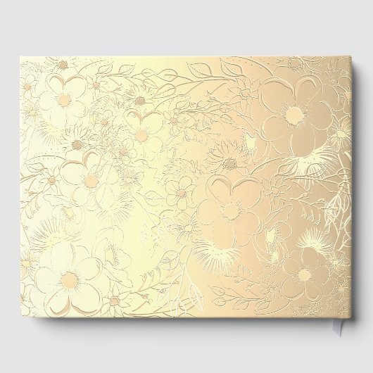 Ivoorgoud Bloemen bruiloft gastenboek (Achterkant)