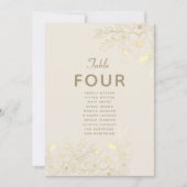 Ivoorgoud Bloemen Trouwstoel Kaart (Voorkant)