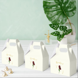 Ivoorgoud Roos bruiloft Bedankdoosjes
