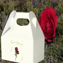 Ivoorgoud Roos bruiloft Bedankdoosjes