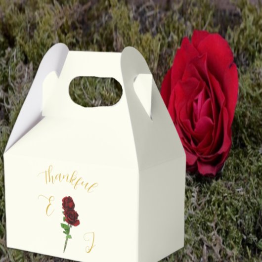 Ivoorgoud Roos bruiloft Bedankdoosjes