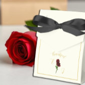 Ivoorgoud Roos bruiloft Bedankdoosjes