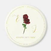 Ivoorgoud Roos bruiloft Magneet (Voorkant)