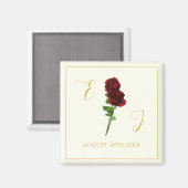 Ivoorgoud Roos bruiloft Magneet (Voorkant / Achterkant)