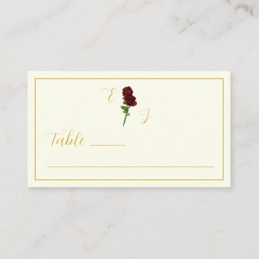 Ivoorgoud Roos bruiloft Plaatskaartje (Voorkant)