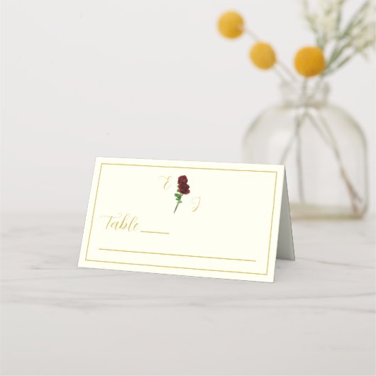 Ivoorgoud Roos bruiloft Plaatskaartje (Voorkant)