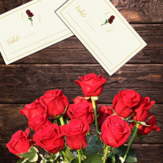 Ivoorgoud Roos bruiloft Plaatskaartje