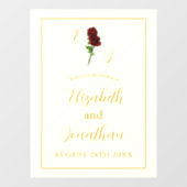 Ivoorgoud Roos bruiloft Raamsticker (Vel)