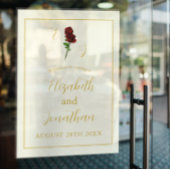 Ivoorgoud Roos bruiloft Raamsticker