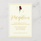 Ivoorgoud Roos bruiloft receptie Informatiekaartje (Voorkant)