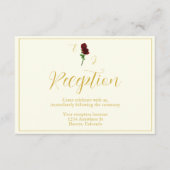 Ivoorgoud Roos bruiloft receptie Informatiekaartje (Voorkant)