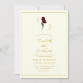 Ivoorgoud Roos bruiloft receptie Kaart (Voorkant)