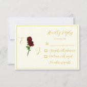 Ivoorgoud Roos bruiloft RSVP Kaartje (Voorkant)