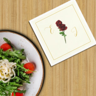 Ivoorgoud Roos bruiloft Servet