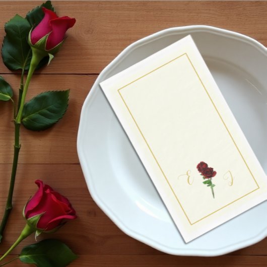 Ivoorgoud Roos bruiloft servetten