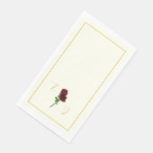 Ivoorgoud Roos bruiloft servetten (Hoek)