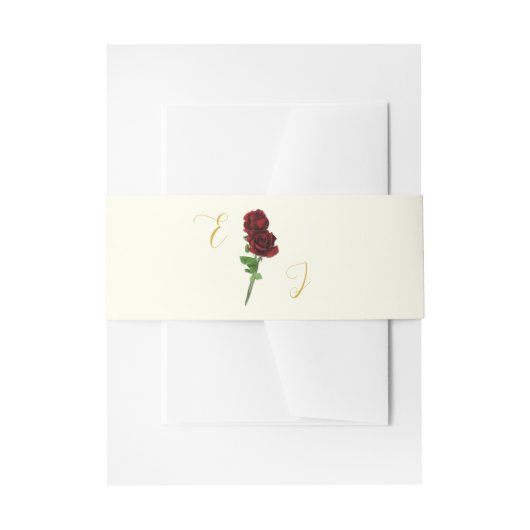 Ivoorgoud Roos bruiloft Uitnodigingen Wikkel (Voorkant Voorbeeld)