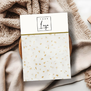 Ivoorgoud Terrazzo Blank Sieraden Display Logo Visitekaartje