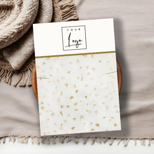 Ivoorgoud Terrazzo Marmeren Textuur Ketting Logo Visitekaartje