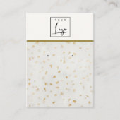 Ivoorgoud terrazzo marmeren textuur oorbel Logo Visitekaartje (Voorkant)