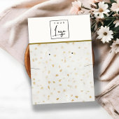 Ivoorgoud Terrazzo Textuur Ketting Oorbel Logo Visitekaartje