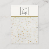 Ivoorgoud Terrazzo Textuur Ketting Oorbel Logo Visitekaartje (Voorkant)