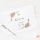 Ivoorgouden agaat Eerste Heilige Communie Dank u Vierkante Sticker (Envelop)