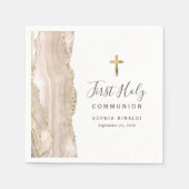 Ivoorgouden agaat Eerste Heilige Communie Servet (Voorkant)